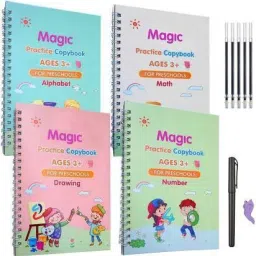 Magic Practice Copybook, Reusable Magic Practice Copy Book for Kids with Pens Theme, Scrapbook Kit-image-99