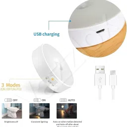 spenco Motion Sensor Light for Home with USB Charging Wireless Self Adhesive LED Night Lamp image 5