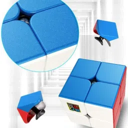 hawkister MoYu Cube Robot Meilong 2M 2x2 Magnetic Cube Stickerless + Robot Toy Display Box image 4
