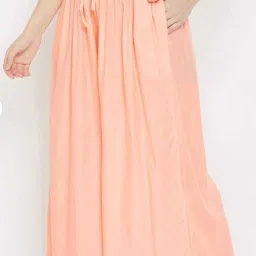 Women Regular Fit Pink Viscose Rayon Trousers-image-110