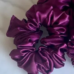 Purple Satin Scrunchies Rubber Band-image-22