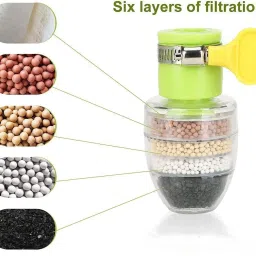 akriza 3Pcs Universal Interface Activated Carbon Faucet Water Filters for Tap 6 layer Faucet Mount image 2