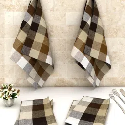 Big Checks Cotton Multipurpose Kitchen Towel/Cleaning Cloth 45x45 cm Pack of 6 Wet and Dry Cotton Cleaning Cloth-image-101
