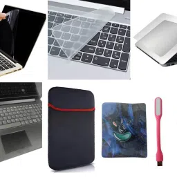 ANJO (8 in 1) 14 inch Screen Guard-Keyguard-Lamination-Cleaner-LED-Sleeve-Mouse Pad Combo Set-11