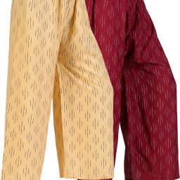 Pack of 2 Women Relaxed Gold, Black, Maroon Viscose Rayon Trousers-image-4