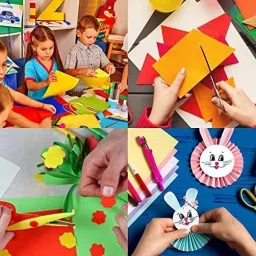 eclet 100 pcs A4 Size Color Sheets (10 Sheets Each Color) Art and Craft Paper Double Sided Colored(Length -27.5 cm Width - 20.3 cm) A4 90 gsm Coloured Paper image 4