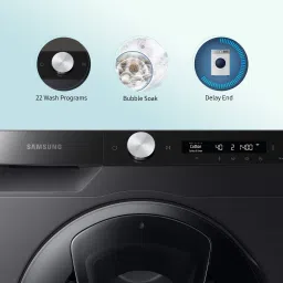 samsung 8 kg with Steam ,Wi-Fi Enabled Fully Automatic Front Load Black image 4