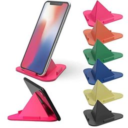 nocxtun PR-300 Tabletop Mobile Stand Mate Portable Three-Sided Triangle Desktop Stand Mobile Phone Pyramid Shape Holder Desktop Stand (Multicolor- Pack of 10) image 1