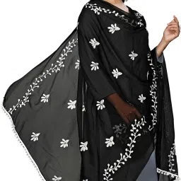 Chiffon Embroidered Black Women Dupatta-image-13
