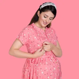 Women Fit and Flare Pink Midi/Calf Length Dress-image-74