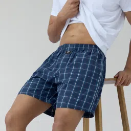 100% Super Combed Cotton Checkmate Checkered Men Boxer-image-78