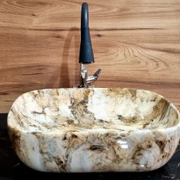 Over Counter Top Wash Basin For Living Room | Washbasin Countertop Tabletop Ceramic Bathroom Kitchen Sink (45 x 33 x 13 cm) SKT1072 Table Top Basin-image-47