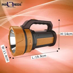pick ur needs Primer Quality 50 Watt Rechargeable Long Range Search Torch Light with 2 Side Emergency Tube Light 6 hrs Torch Emergency Light image 5