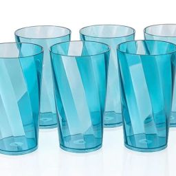 (Pack of 6) 6 Pcs Unbreakable Plastic Fiber Water Glass Set | BPA Free | Food Grade Glass Set Water/Juice Glass-26