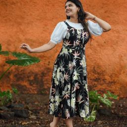 Women Fit and Flare Multicolor Midi/Calf Length Dress-image-102