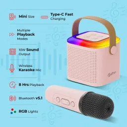 Clairbell Bluetooth Speaker Support SD Card/Aux/USB With Karaoke Mic and RGB Lights I64 10 W Bluetooth Laptop/Desktop Speaker image 2