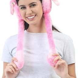 Pink Winter Fluffy Earmuff | 3D Ears Fur Plush Ear Warmer (Ear Moving) Ear Muff-picture-38