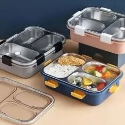 Stainless steel inner compartments (2 small and 1 large) 3 Containers Lunch Box-image-16