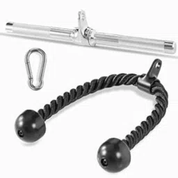 Tricep Pull-Down Rope, Snap lock and Rotating Straight Bar Combo Lat Pulldown-2