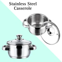 Stainless Steel Handi With Glass Lid,Casserole with Lid, Cook & Serve 1500ml_140 Cook and Serve Casserole-image-3