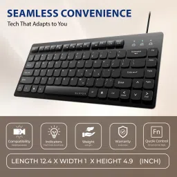 Bestor Set of 3 USB Wired Mini Keyboard,Wired Mouse, & Headphone with Mic 3.5mm Jack Combo Set image 4