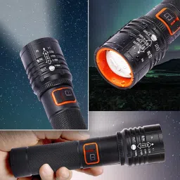 idoleshop 035 (ZOOMABLE METAL TORCH)5 Modes Flashlight, Super Bright Cree T6 LED Light Torch image 5