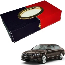 Chrom-Black-Red Tisue Box Leatherete-483 Vehicle Tissue Dispenser-image-91