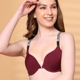 Women Plunge Lightly Padded Bra-image-1