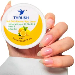 Nail Polish Remover Wipes - Lemon 30 Wipes Enriched with Argan Oil, Olive oil-0