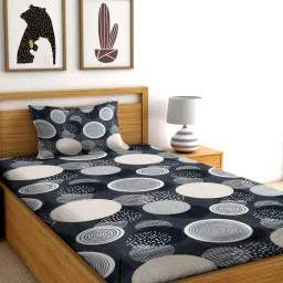 244 TC Cotton Single Printed Fitted (Elastic) Bedsheet-18