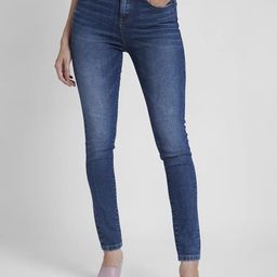 spykar Women Skinny Mid Rise Dark Blue Jeans-picture-32