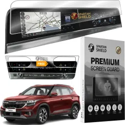 spartan shield Screen Guard for Kia Seltos 2023 Facelift | HTX | HTX Plus | GTX Plus | X Line | Infotainment System Protector | Car TouchScreen Display Accessory [Not Tempered Glass]-18
