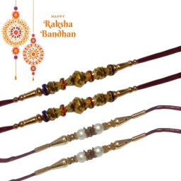 Designer Rakhi Set pack of 4 MK811 Assorted Rakhi Set-18