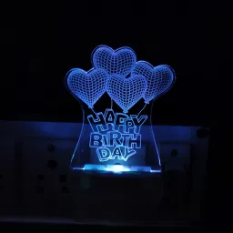 'Happy Birthday' 3D Illusion Night Lamp, 7 Color Changing for Room light Night Lamp-12