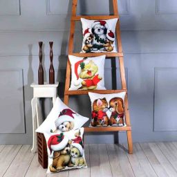 Multicolor Polyester Christmas Special 16x16 inches Cushion Covers (Pack of 5) by Hosta Homes-picture-33