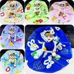 laddu gopal cotton dress set of 6, for 1-0 no laddu {random color and print} Dress-11