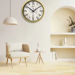 olive tree Golden Round 8 Inches Plastic Table Clock-picture-25