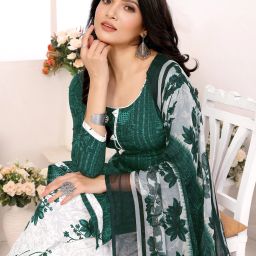 Unstitched Crepe Salwar Suit Material Printed-image-3