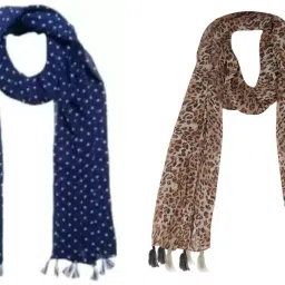 Printed Chiffon Women Multicolor Scarf, Stole, Fancy Scarf-image-83