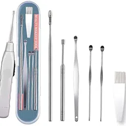 6 Pcs Ear Wax Cleaner Resuable Ear Cleaner Tool Set with Flashlight Earpick-image-50
