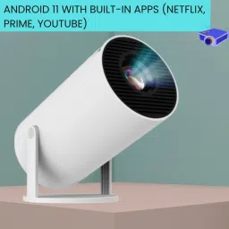 CLAIRBELL Mini HD Projector for Home 4KSupport With Built-in App Netflix/Prime/YouTubeZ335 (4500 lm / 1 Speaker / Wireless / Remote Controller) Portable Projector-65