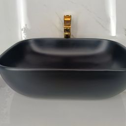 Premium Ceramic vessel Sink Which Gives Look To your Home Table Top Wash Basin JSD blackmatt (L45xW32.5xH12.5Cm) Very Stylish Bathroom Wash Basin Table Top Basin-image-44