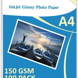 Inkjet Glossy Paper - Pack of 100 Sheets - One Side Glossy A4 150 gsm Photo Paper-16