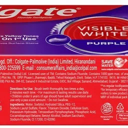 colgate Visible White Toothpaste with Purple Enamel Safe Color Corrects Yellow Tones Toothpaste image 4