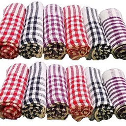 Kitchen Napkin Pack of 12 Multicolor Dry Cotton Cleaning Cloth-image-96
