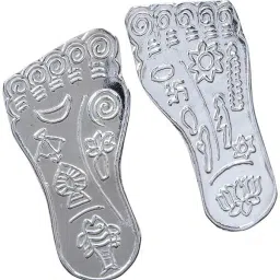 ASTRO-D Laxmi Charan 999 Pure Silver Use in Laxmi puja (4gm) Decorative Showpiece - 2 cm-image-76