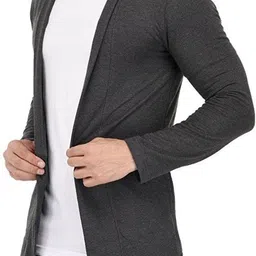 trendolo Men Jacket Style Full Sleeve Grey Shrug-picture-9