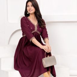 Women Embellished Viscose Rayon Anarkali Kurta-image-50
