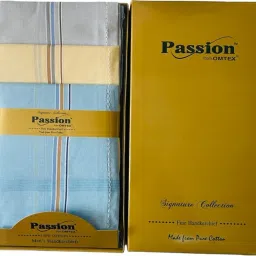 PASSION FROM OMTEX Men's 100% Combed Cotton full face cover Handkerchieves ["COLOR WITH COLOR BORDER"] Handkerchief-36