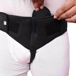 SINGE SIDE BLACK HERNIA BELT ONE TRUSS PAD SUPPORT Back / Lumbar Support-image-1